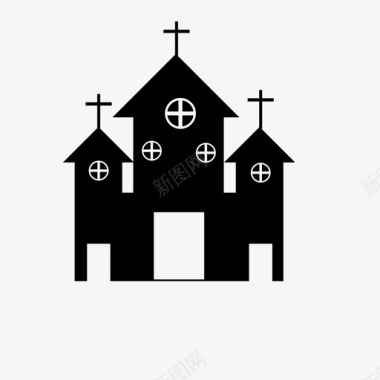 教堂宗教祈祷图标图标