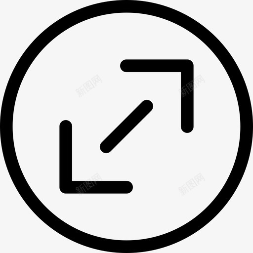 展开加宽最大化图标svg_新图网 https://ixintu.com 全屏 加宽 增加 多媒体 展开 放大 最大化 箭头 膨胀