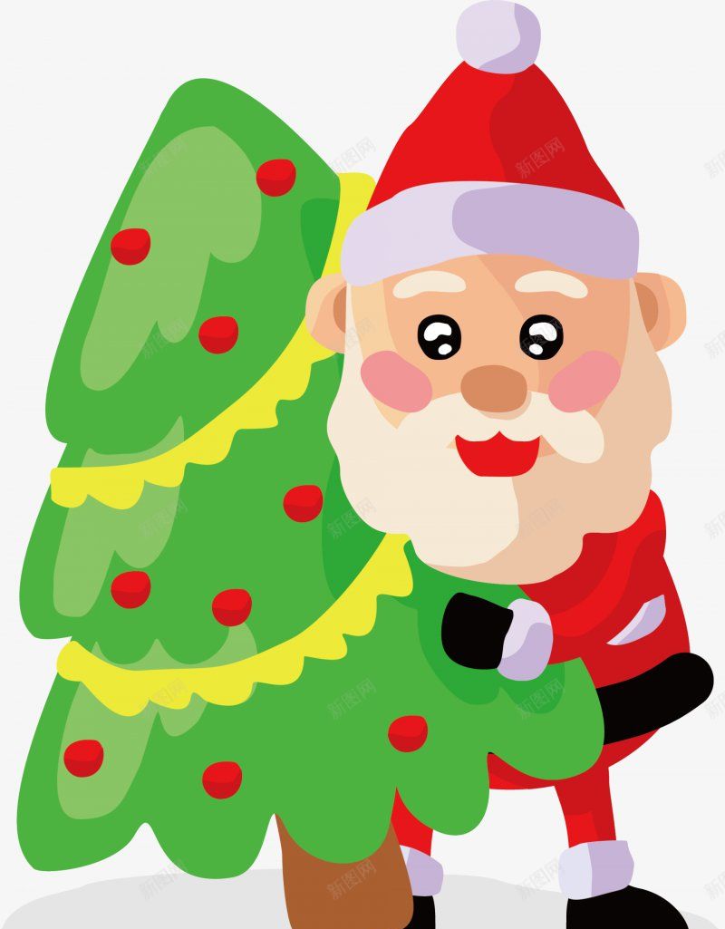 抱着圣诞树圣诞老人节日壁纸节日壁纸png免抠素材_新图网 https://ixintu.com 圣诞树 圣诞老人 抱着 节日图片壁纸