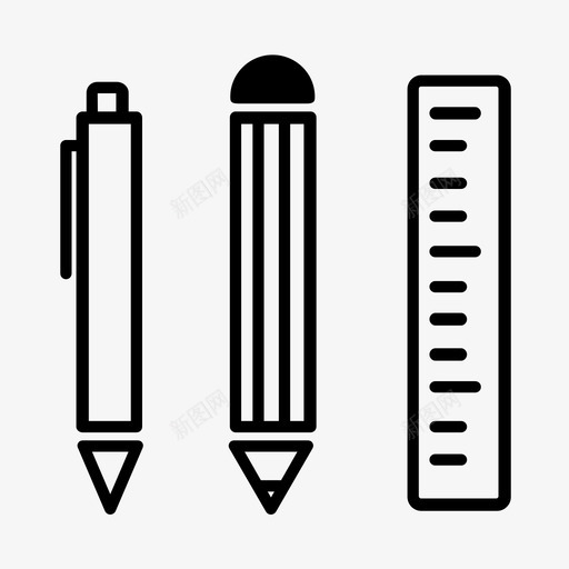 采购产品学习用品工具学生图标svg_新图网 https://ixintu.com 学生 尺子 工具 橡皮擦 点击笔 直尺 设计工具 采购产品学习用品 铅笔