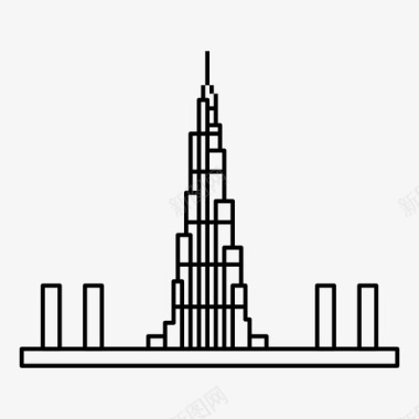 哈利法塔世界奇观阿拉伯联合酋长国联合会图标图标