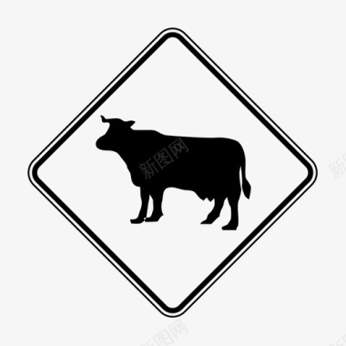 cow美国交通标志图标图标