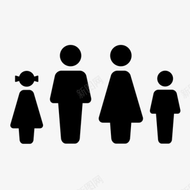 家庭孩子核心家庭图标图标