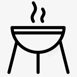 热肉烧烤烤炉放松图标高清图片