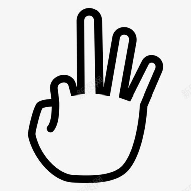 三个手指数数手势图标图标