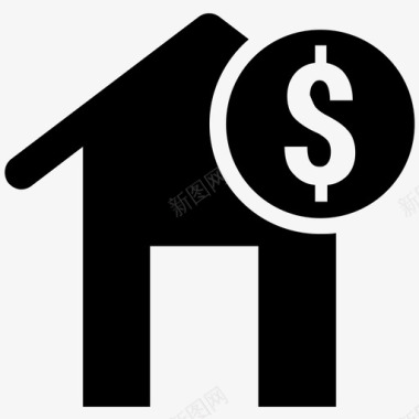 房子投资房子带美元的房子图标图标