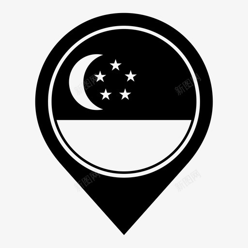 新加坡星星新加坡国旗图标svg_新图网 https://ixintu.com 世界 世界的旗帜 亚洲 国家 地图标记 新加坡 新加坡国旗 星星 月亮 标记