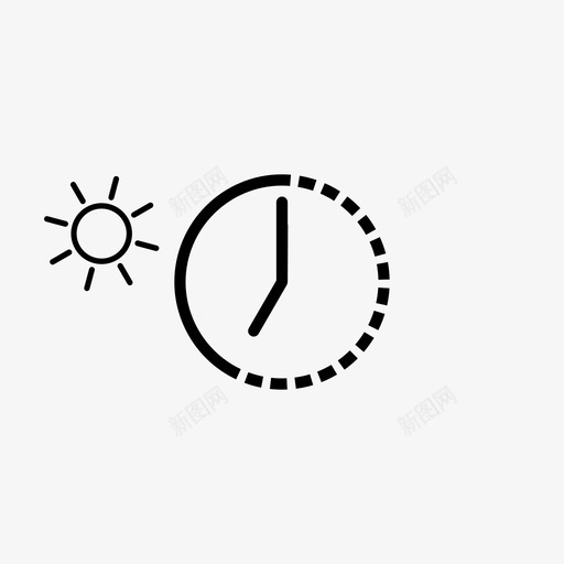早上7点太阳阳光图标svg_新图网 https://ixintu.com 24小时 升起 周期 太阳 小时 日出 早上7点 早晨 早起 时钟 白天 阳光
