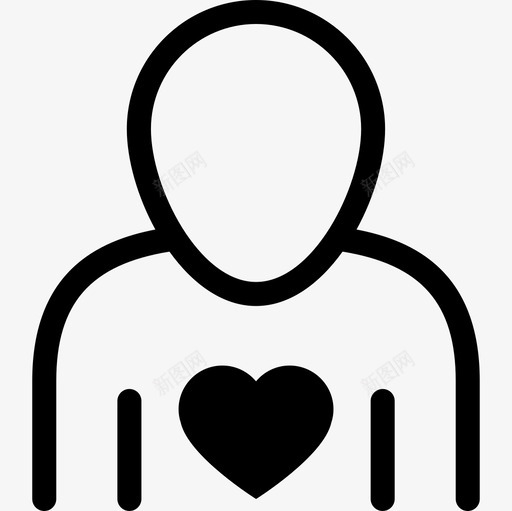 人体轮廓与心脏医学身体部分图标svg_新图网 https://ixintu.com 人体轮廓与心脏 医学 身体部分