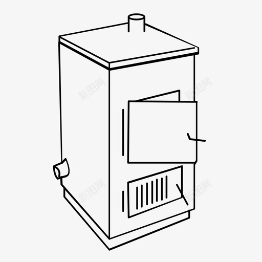 金属烤箱火炉图标svg_新图网 https://ixintu.com 家用电器 暖气 暖气片 火 炉 炉子 金属烤箱