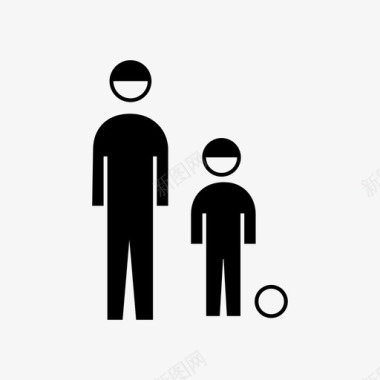 质量时间爸爸和儿子小孩图标图标