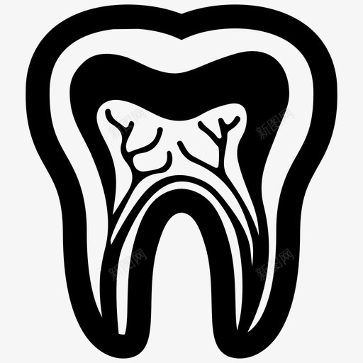 牙齿神经根图标svg_新图网 https://ixintu.com 墓地 根 牙周膜 牙本质 牙神经 牙髓腔 牙齿 神经 闪亮的牙齿