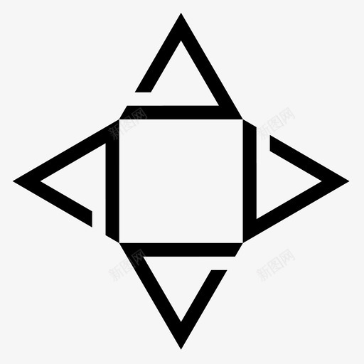图案三角形对称图标svg_新图网 https://ixintu.com shuriken 三角形 图像 图案 对称 形状 抽象图案 抽象设计 正方形 设计