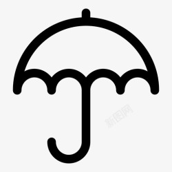 简单斗篷雨伞遮蔽物防雨罩图标高清图片