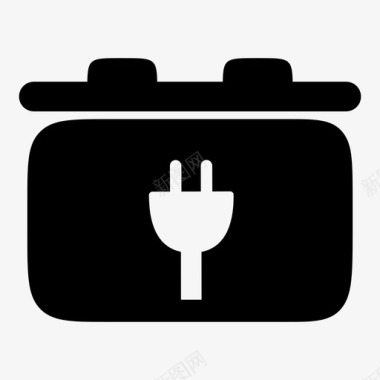 汽车电池电动汽车空的图标图标