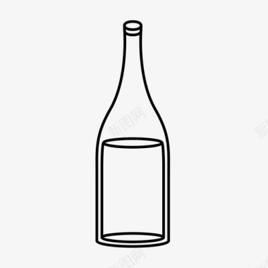 瓶子葡萄酒白葡萄酒图标图标