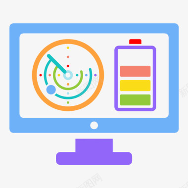 显示器无线电控制雷达图标图标
