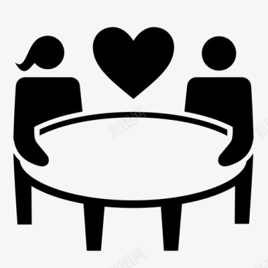 约会女人桌子图标图标