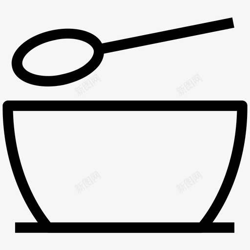碗带汤匙的碗食物图标svg_新图网 https://ixintu.com 带汤匙的碗 汤匙和碗 汤碗 热汤 碗 食物 饭
