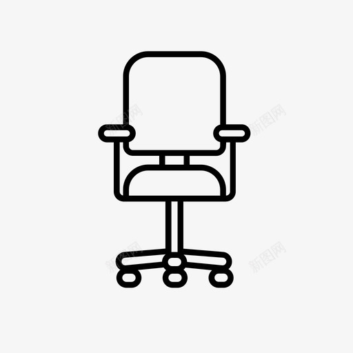椅子带扶手的椅子带轮子的椅子图标svg_新图网 https://ixintu.com 办公室 办公椅 带扶手的椅子 带轮子的椅子 椅子 转椅