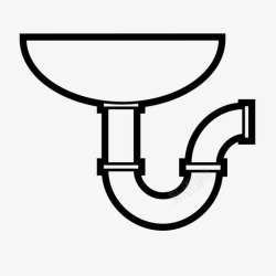 线性排水凹槽水槽排水管管道图标高清图片