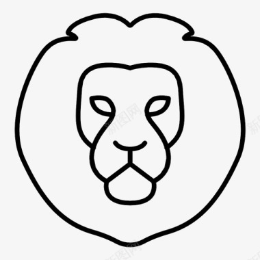 狮子动物森林图标图标