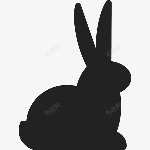 坐着的兔子图标svg_新图网 https://ixintu.com 坐着的兔子