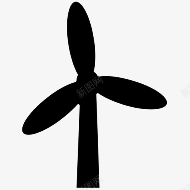 风力涡轮机风能电力图标图标