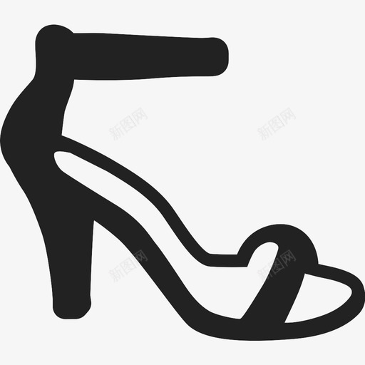 鞋跟正装时尚图标svg_新图网 https://ixintu.com 凉鞋 时尚 正装 鞋 鞋类 鞋跟 高跟鞋