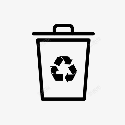 回收站废物垃圾桶图标svg_新图网 https://ixintu.com 删除 回收站 回收罐 垃圾桶 废物 废物利用 移除