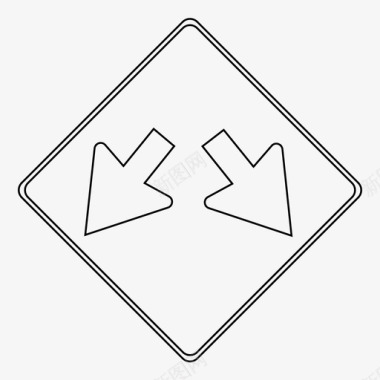 分流路标通行证绕行图标图标