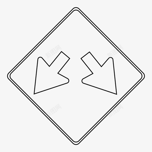 分流路标通行证绕行图标svg_新图网 https://ixintu.com 分流路标 岔道 必须拆分 施工 箭头 绕行 路标 选择 通行证