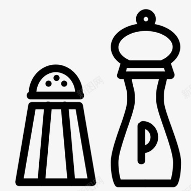 盐和胡椒烹饪材料图标图标