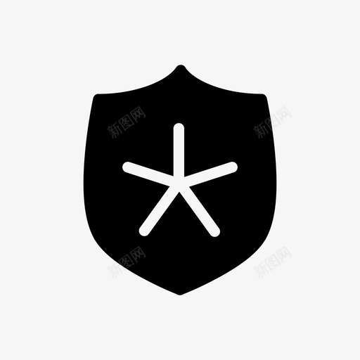 盾星安全图标svg_新图网 https://ixintu.com 保护 奖励 安全 护盾 星 盾 重要 防御