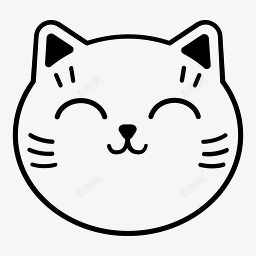 快乐的猫微笑幸运图标svg_新图网 https://ixintu.com 动物 幸福 幸运 微笑 快乐的猫 猫 胡须