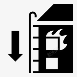 防火窗应急梯疏散梯防火窗图标高清图片