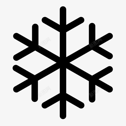 雪花天气下雪图标svg_新图网 https://ixintu.com 下雪 冰 冰箱 冷冻 冷却 天气 雪花