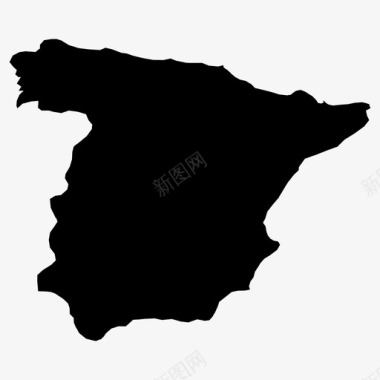 西班牙边界地图图标图标