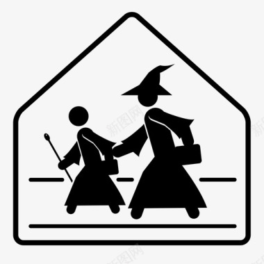 巫师女巫警告图标图标