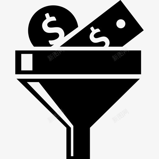 货币过滤器商业商业周期图标svg_新图网 https://ixintu.com 商业 商业周期 文件管理器 漏斗 美元 货币过滤器