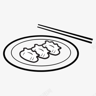 盘中饺子图标图标