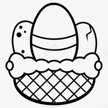 复活节彩蛋彩蛋篮彩蛋图标图标