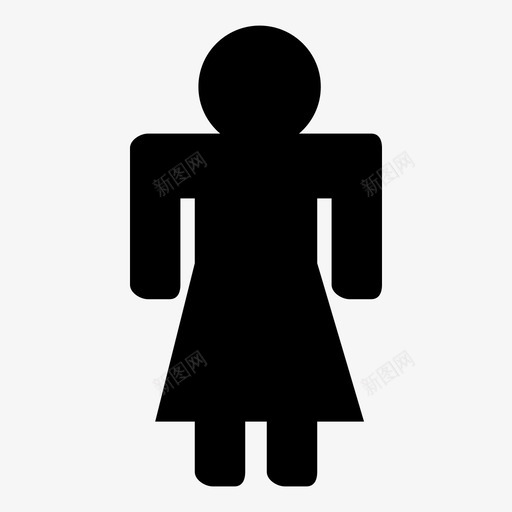 女性用户卫生间图标svg_新图网 https://ixintu.com wsd社交 人 卫生间 女孩 女性 性 性别标志 洗手间标志 用户 社交