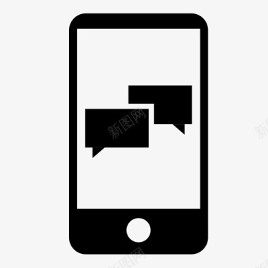 语音泡沫手机短信社交图标图标