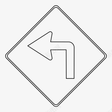 左转路标箭头行驶图标图标
