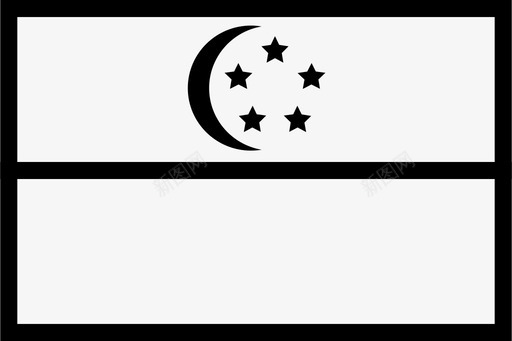 新加坡国旗条纹星星图标图标