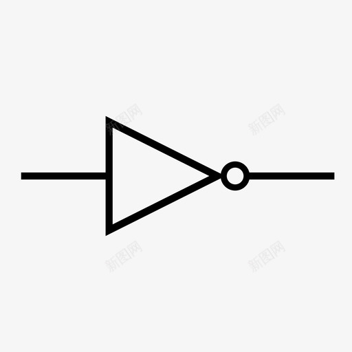 非门数字数字图标svg_新图网 https://ixintu.com 或线 数字 数字设计 逻辑 逻辑门 非门