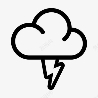 风暴云闪电预报图标图标