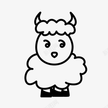 绵羊羊毛羊奶图标图标
