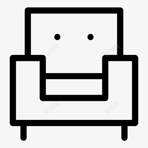 扶手椅扶手靠垫图标svg_新图网 https://ixintu.com 家具 座椅 扶手 扶手椅 现代家具 靠垫